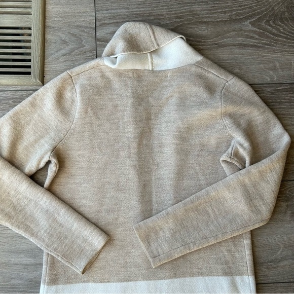 Max Studio Wool Blend Two Toned Open  Front Cardigan - Picture 13 of 15